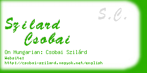 szilard csobai business card
