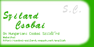 szilard csobai business card